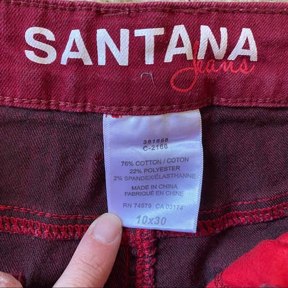 3/$25 || Santana Jeans Red Denim Jeans - Picture 3 of 5